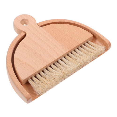 5Sets Compact Wood Broom and Dustpan Set White for Multi-Purpose Use 2