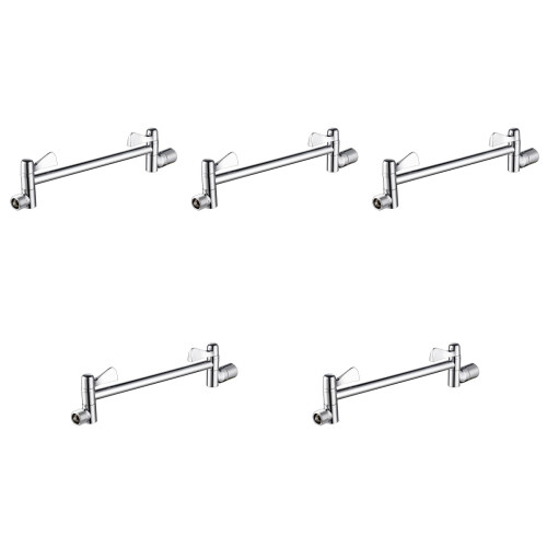 5Sets Bathroom Shower Arm Extension Adjustable Stainless Steel Silver 1