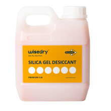 wisedry Silica Gel Desiccant Beads Bulk Reusable with Color Indicating Orange to Green - 0,9kg (2LBS), Bead Size 2-4 mm, Rechargeable