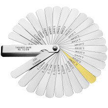Spurtar Feeler Gauges Stainless Steel 32 Blades 0.04-0.88 mm (0.0015-0.035 Inch) Feeler Gauge Metric/Imperial for Measuring Gap Width Thickness for G