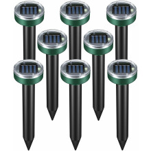 Solar Mole Repellent 8 Pack, Solar Powered Ultrasonic Pest Repeller with Waterproof Design for Garden Yard