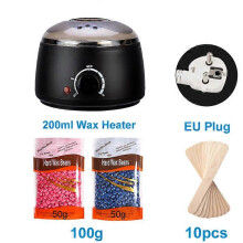 (As show, 50g-Honey) 200ml Wax Melting Machine with Waxing Beans Fast Wax Heater Kit For Hair Removal Depilation Paraffin Warmer Waxing Dipping Pot