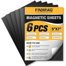 Magnetic Sheets, Magnetic Sheets with Adhesive Backing, Magnets for Crafts, 6 Pack 5 x 7 inches Flexible Self Adhesive Magnet Sheets for Picture, Art