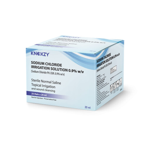 KNOXZY Sterile Saline Pods | Eye Wash | Wound Cleansing | Topical Irrigation | 25 x 20 ml sterile Pods