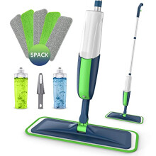 MEXERRIS Wet & Dry Mops - Microfibre Spray Mops with 5 Pads & 2 Refillable Bottles for Hardwood, Laminate & Ceramic Floors