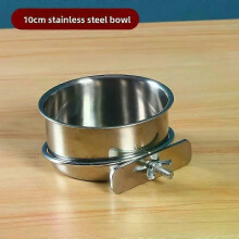 (As show, 1PC 12cm) Small Animal Feeder 10 12 14cm Clip On Food Water Cup for Rabbit Hamster Bird Cage Dish Parrot Feeder Anti Tipping Pet Bowl 1pc