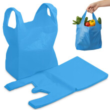 FERRIS | 200pk Strong Large Vest Carrier Bags with Handles | Multi-Purpose Heavy Duty Plastic Bags 11 x 17 x 21 | Use for Shopping, Market-Stalls, Ta