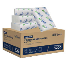 Z fold Paper Towels White Interfold Embossed Paper Hand Towel 2ply C Fold Multi Fold Tissue (3200 White)