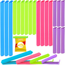 OUTTELL Food Clips 36 Pcs with Storage Bag, Bag Sealing Clips for Sealing Food Storage Bags, Food Bag Clips in 4 Colors, Reusable Plastic Bag Clips f