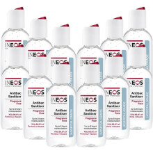 INEOS Mini Antibacterial Hand Sanitiser Gel 50ml - Fragrance Free - Hospital Grade Disinfectant, Eliminates 99.9% of Viruses and Bacteria, 12 x 50ml,