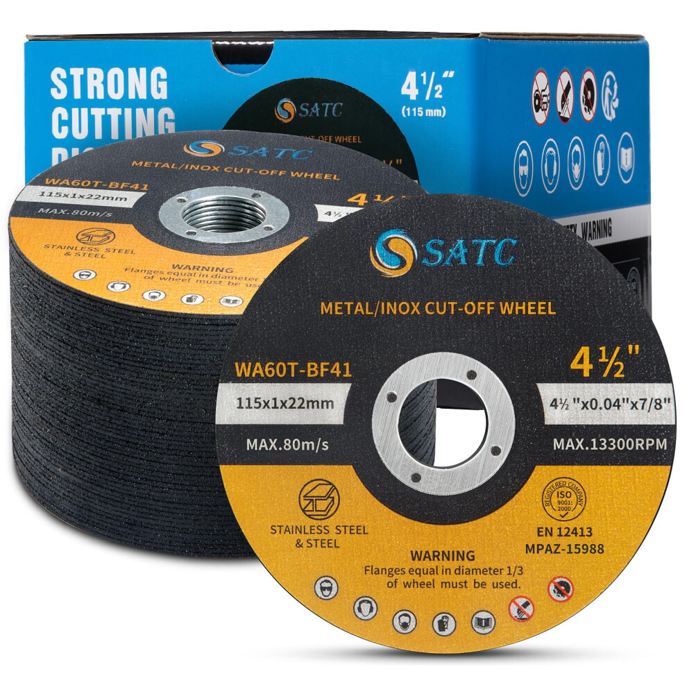 Satc 115Mm Cutting Discs 50-Peice For Angle Grinder Durable Metal Cutting Disc Ultra Thin 1Mm For Fast & Precise Cutting Of Steel, Iron, Aluminum, & 79838900