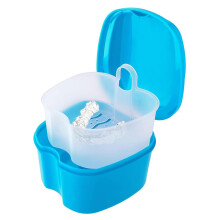 chenqi Denture Case Orthodontic Dental Retainer Box False Teeth Storage Container Dentures Container with Filter for Home & Travel