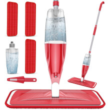 Spray Mops for Cleaning Floors - EXEGO Microfibre Floor Mops with 3 Reusable Washable Pads 1 Refillable Bottle - Dry Dust Mop for Laminate Tile Wood