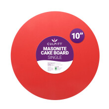 Culpitt Red 10" Masonite Cake Board, Extra Strong, Round, 5mm Thick - 254mm, 10 Inch Round