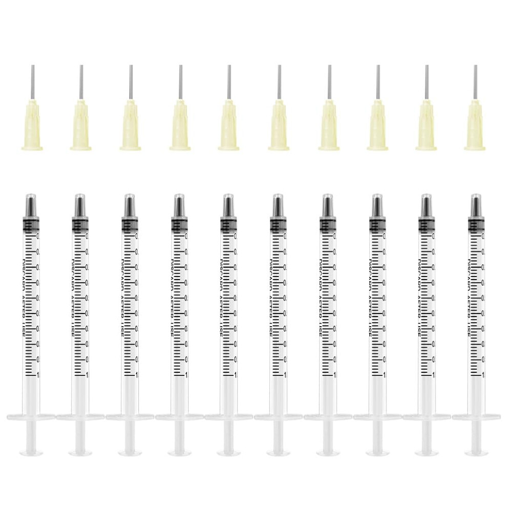 Offcup Plastic Syringes, 10Pcs Syringe With Blunt Needle, 1Ml Syringe With Dispensing Needles Liquid Measuring Syringes, Reusable Fodder Syringes For 82675097