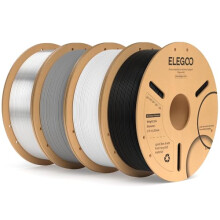 ELEGOO PLA+ Filament 1.75mm Bundle 4KG, PLA Plus Tougher 3D Printer Filament, Dimensional Accuracy +/- 0.02mm, 4 Pack 1kg Spool(2.2lbs) Fits for Most