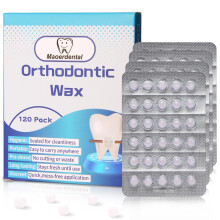 Maoerdental Orthodontic Wax 120 Pack, Easy to Mold Braces Wax, Dental Wax Long-Lasting Hold, Portable and Easy to Tear,Food Grade Relief Wax for Home