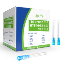 23G 38mm Needles, Disposable Dispensing Lab Supplies,100Pcs Dispensing Needle with Cap, Individually Sealed Wrapped for Scientific, Measuring and Ref