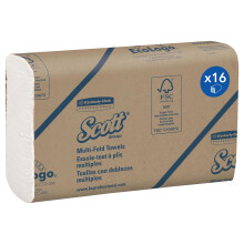 Scott Multifold Hand Towels, Z-Fold White Paper Towels for Bathroom, Soft, Strong, Eco-Friendly, Highly Absorbent, 16 Packs x 250 Z-Fold Paper Sheets