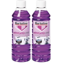 Bartoline Methylated Spirit 500ml – Premium Fuel for Alcohol Burners & Stain Remover for Hard Surfaces (Pack of 2)