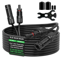 10AWG Twin Solar Extension Cable 20FT PV Wire with MC4 Connector and Spanner Wrench for Quick Connect Installation