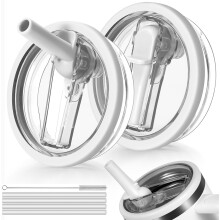 Padonco 2 PCS 40oz Flip Straw Leak Proof Cup Lid forStanley H2.0 Quencher, Lid Replacement 40 oz forStanley Cup Accessories ProTour, Spill Proof Stra