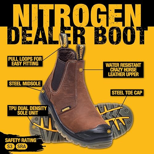 DeWalt DEWALT NITROGEN DEALER BOOT BROWN SIZE 6 1