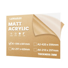 Langaelex A1 Matt Cast Acrylic Sheet 594 x 841 mm, 3 mm Thick Frosted Perspex Sheet cut to Size for Laser Engraving, Wedding Sign, DIY and Crafts Pro