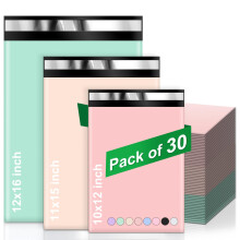 Wanxida 30pcs Colored Mailing Bags Vinted Parcel Bags, Waterproof and Non-Transparent Padded Shipping Bags for Clothing, Bussiness Boxes and Other Pr