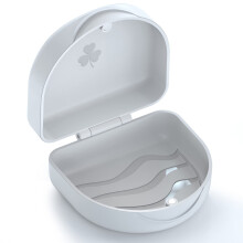 BVN Retainer Case & Denture Box, Slim Orthodontic Dental Case for Braces, Mouth Guard, Teeth Aligner & Night Guard Storage, White