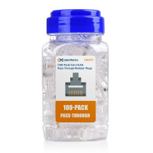 Cable Matters 100-Pack Cat 6 Pass Through RJ45 Connectors (RJ45 Pass Through Connectors / Cat6 Connector) for Solid or Stranded UTP Ethernet Cable