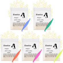 OFFCUP Orthodontic Elastic Bands, 500pcs Dental Rubber Traction Bands, Orthodontic Elastic Rubber Bands with 5pcs Elastic Placer for Braces for Denti