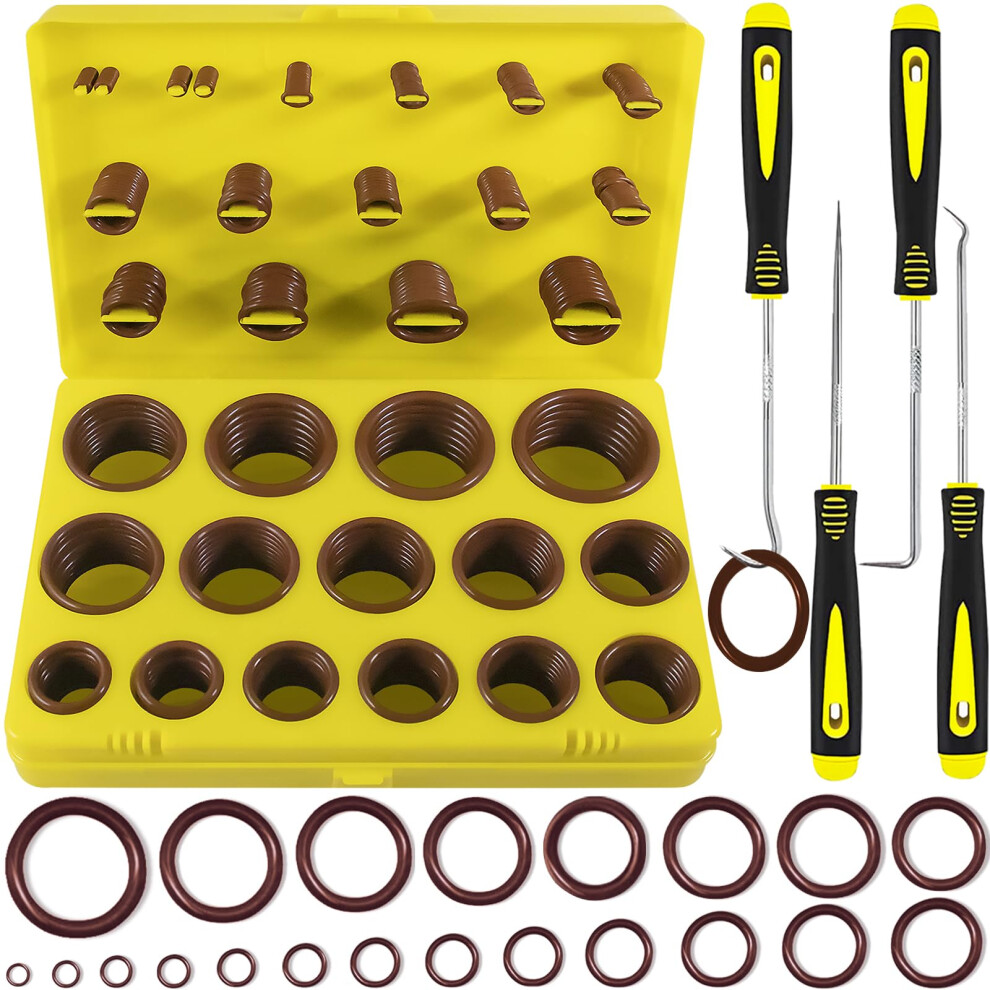 Xbvv 382 Pcs 30 Size Sae Fkm Viton O-Ring Kit For Various Chemical, Aerospace, Cylinder, Hydraulic, Automotive Engines And Plumbing O-Ring Repair Wit 78262546