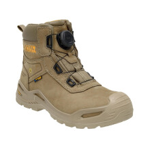 DEWALT Lander Men's Waterproof, Nubuck Leather, Wide Fitting, BOA Fastener, Non-Metallic Safety Toe Work Boot, Stone, UK7