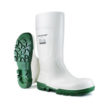 DUNLOP Work-It - Unisex Full Safety Slip-Resistant Waterproof Work Boots, White, Antistatic and Chemical Resistant PVC Wellies with Steel Toecap for