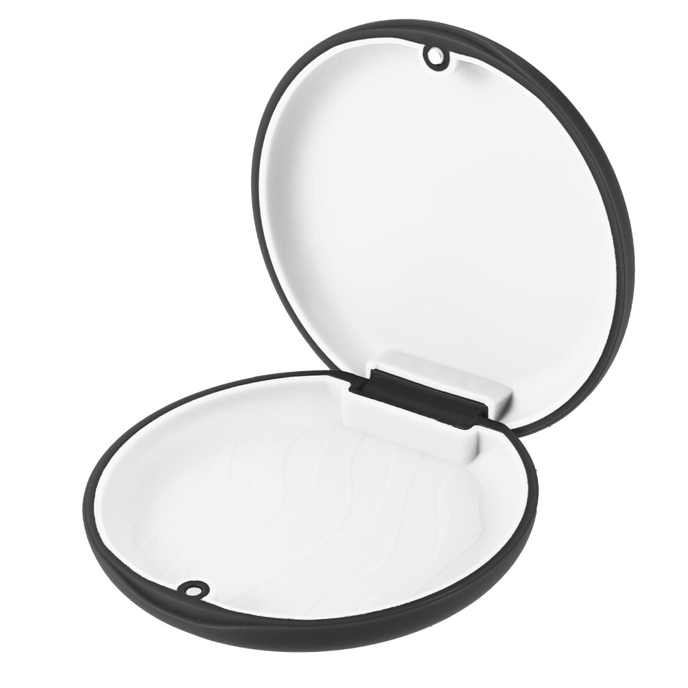 TIESOME Retainer Cases, Magnetic Closure Orthodontic Retainer Box Denture Case Slim Braces Case Night Guard Case Container Storage Holder(Black)-image-OPC-PRBM58M-NEW