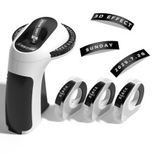 Phomemo Embossing Label Maker,Embossed Label Maker Machine with Tape,E975 Emboss Label Makers 3D Labeller,Vintage Label Printers for Home Use,Office