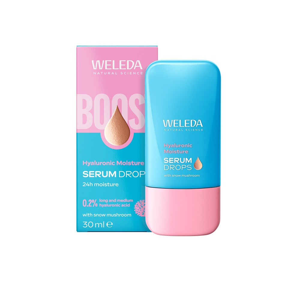 Weleda Hyaluronic Face Serum Drops With Snow Mushroom, Vegan, 30Ml