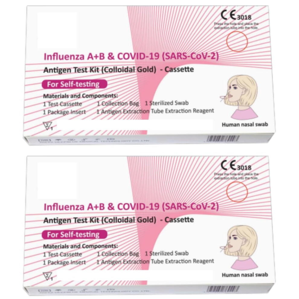 Retailverse Gold 2 Pack Influenza A+B & Covid-19 (Sars-Cov-2) Antigen Test Kit (Colloidal ) Self Testing