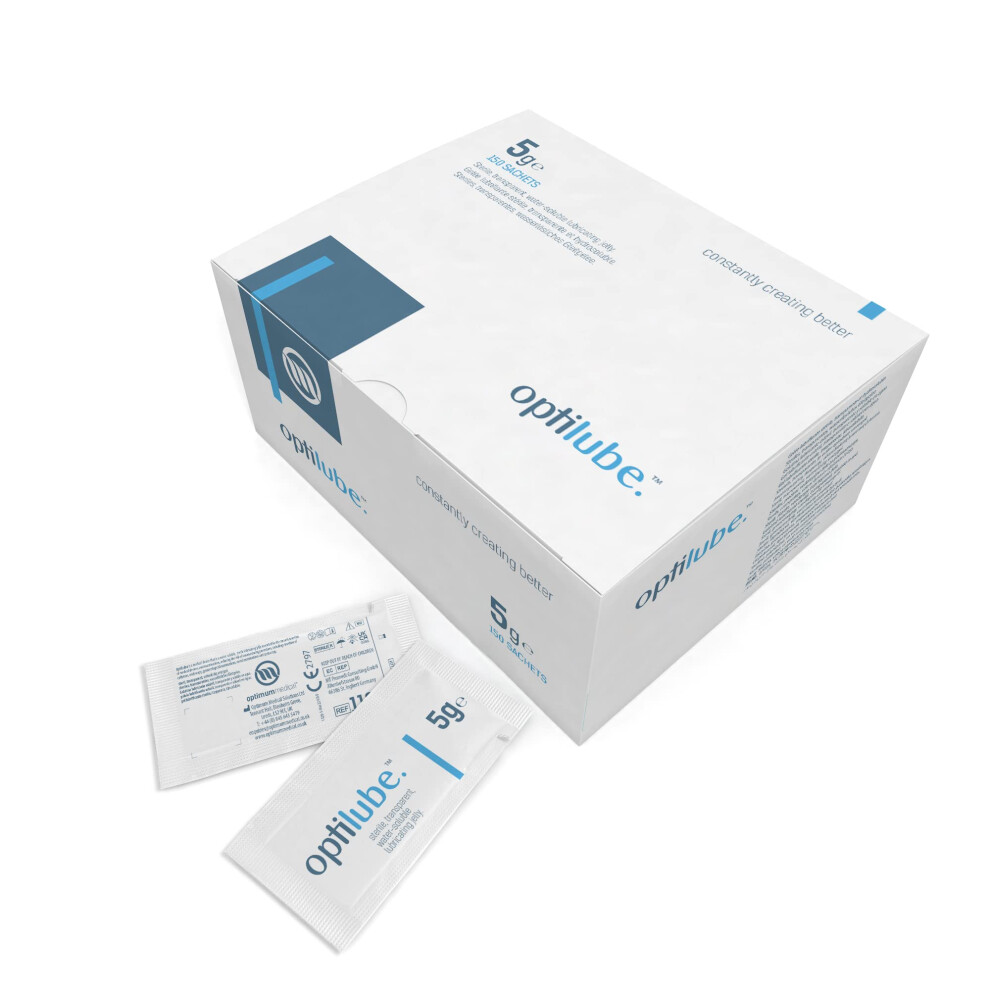Optilube Sachets (5G X150) - Sterile Lubricating Jelly In Sachets, Water Soluble With Easy Tear Packaging (5G Sachet - Box Of 150)
