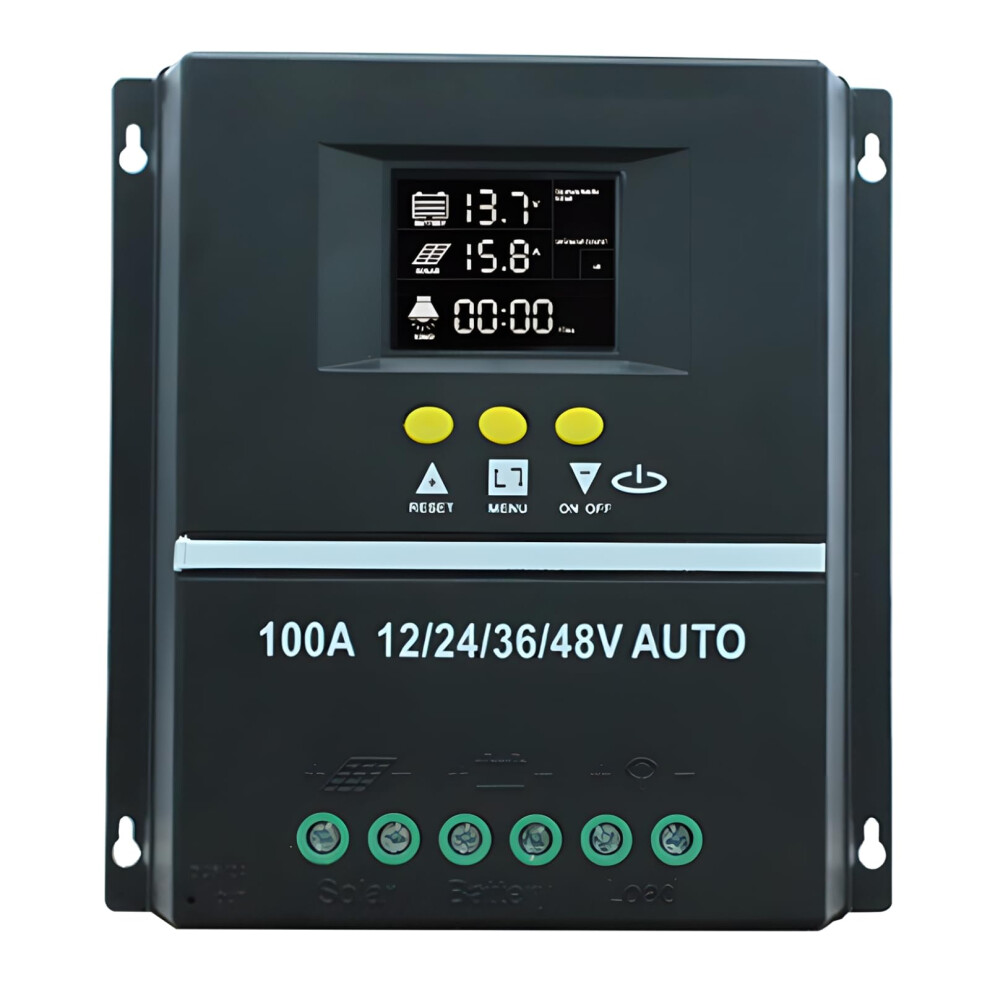 Mppt 100A Solar Charge Controller, Automatic Voltage Detection 12V48v, Lcd Display, Dual Usb Ports, Aluminum Housing 9099447407979