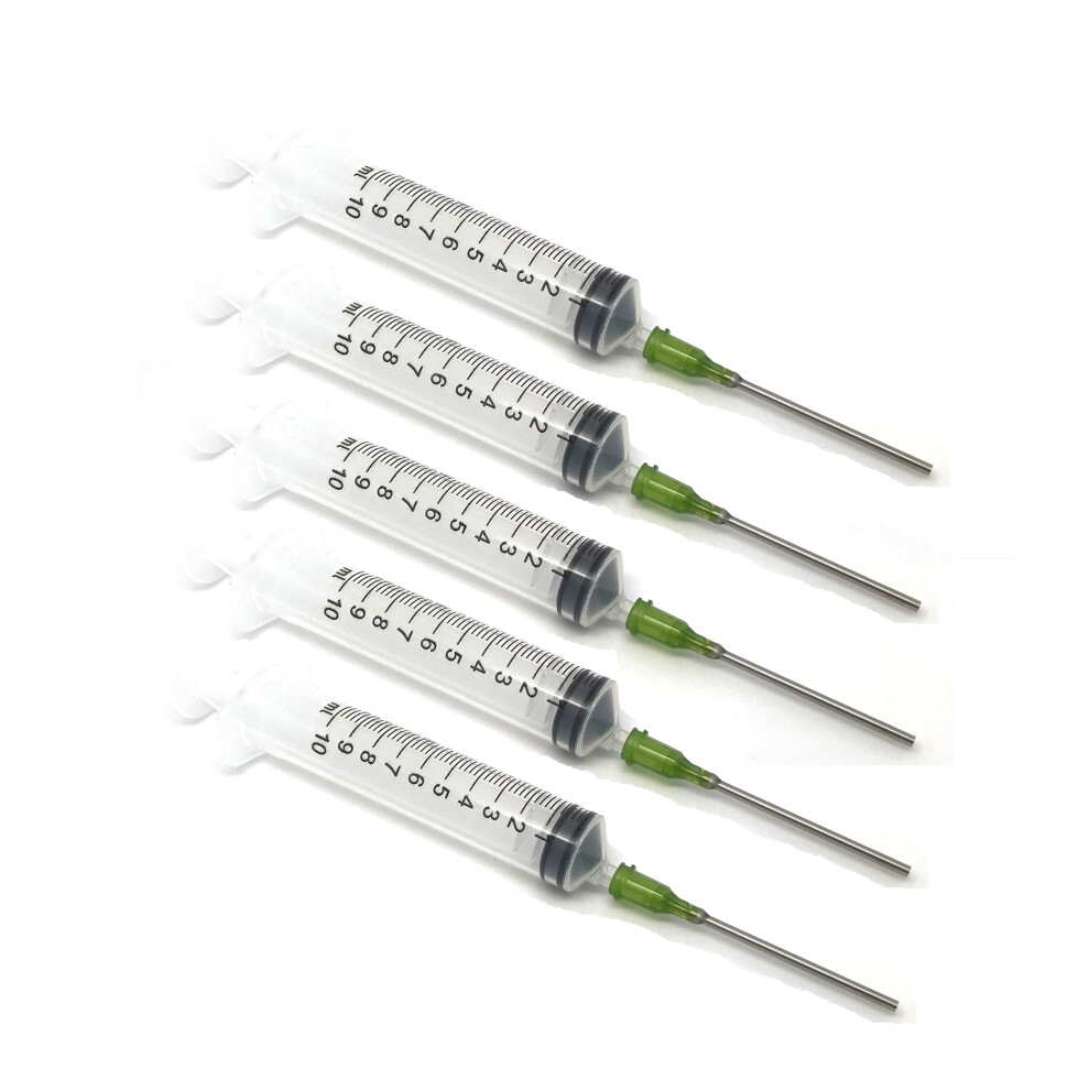 Wizard Vapes Syringes & 14G Blunt Needle (5 Pack) For Diy Mixing (10Ml Syringe)