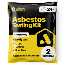 Asbestos Sample Only Test Kit (2 Samples) Includes 24Hr Lab Testing Fee, Instructions, Return Postage