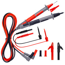 KAIWEETS KET01 Multimeter Test Leads Kit, 8 Pieces Test Lead with Alligator Clips, Needle Probe, Mini-Hooks, Replaceable Test Probes Kit for Digital