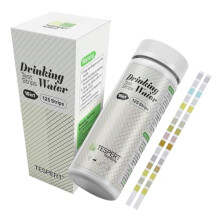 TESPERT Pool Test Strips 4-in-1 Spa and Hot Tub Test Strips 125 Strips Hot Tub Chemistry Test Kit Chemistry Test Kit for Hardness