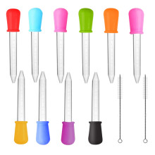 10 PCS Silicone Plastic Droppers Pipettes 5ML Liquid Droppers Transfer Pipette Dropper Eye Dropper Pipette Kids Children Baby Medicine Dropper With 2