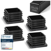moinkerin Plastic End Caps 20X20mm Square Box Section End Caps for Metal Tube, Chairs,Tables, Shelves Square Plastic Bungs 4 PCS