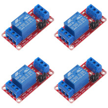 AEDIKO 4pcs Relay Module DC 5V 1 Channel Relay Board with Optocoupler Isolation Support High or Low Level Trigger