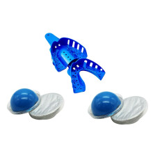 Dental Impression Silicone Putty Hydrophilic for Firmer Quick Setting Mould 4pcs Dental Impression Trays Upper Lower Medium Dental Restorations Impre