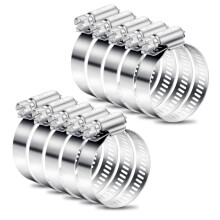 10PCS Jubilee Clips Assorted 21-44mm Hose Clamps Adjustable Hose Clips Stainless Steel Hose Pipe Clips Worm Drive Small for Flexible Exhaust Hose Pip